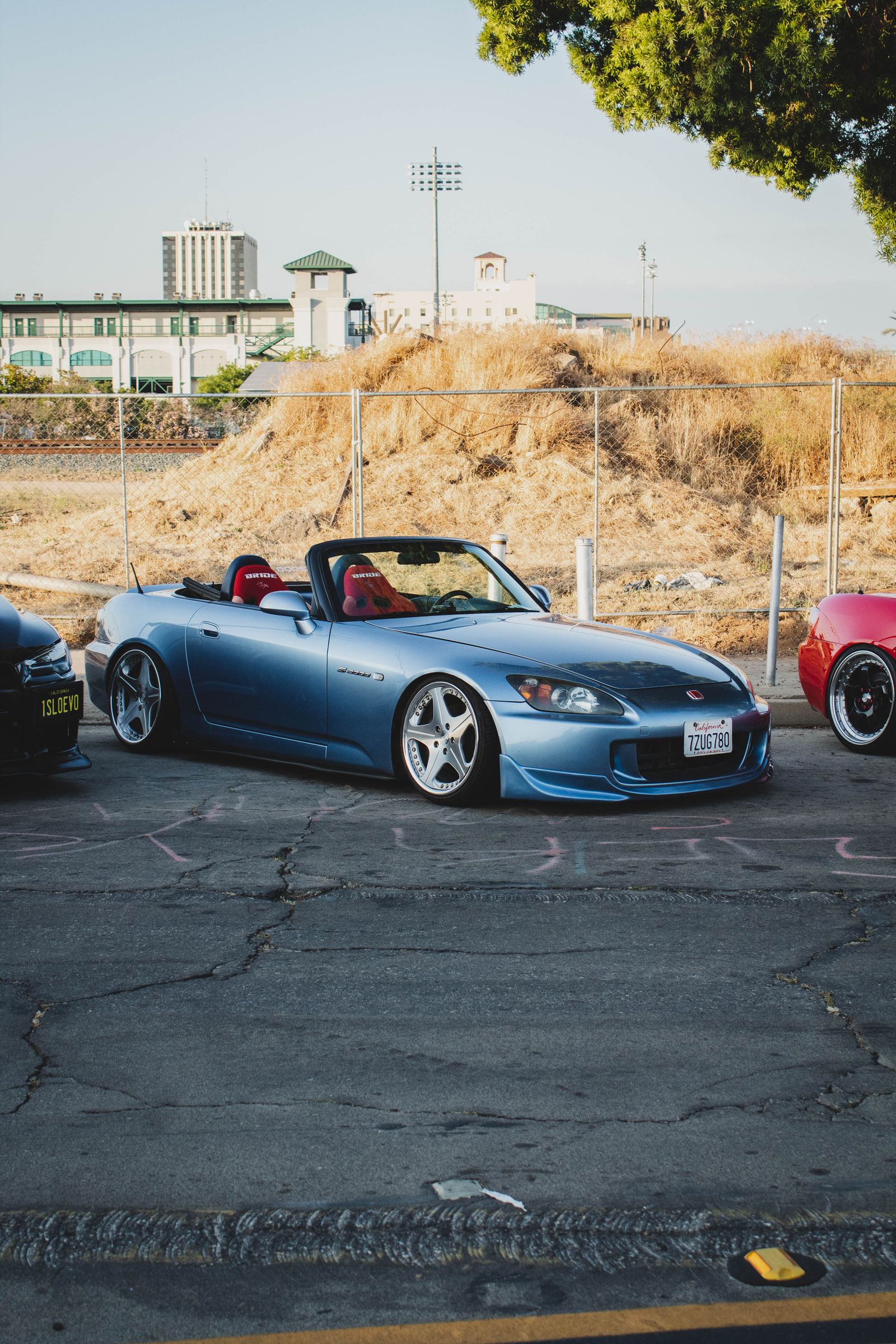 Silver Honda S2000 in a car park