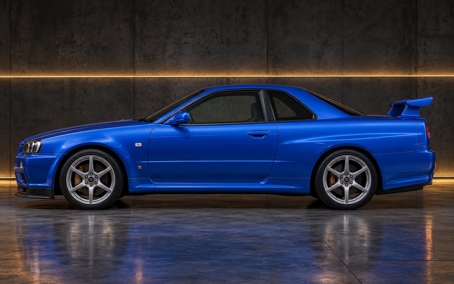 Nissan Skyline GT-R · R34 — editorial illustration
