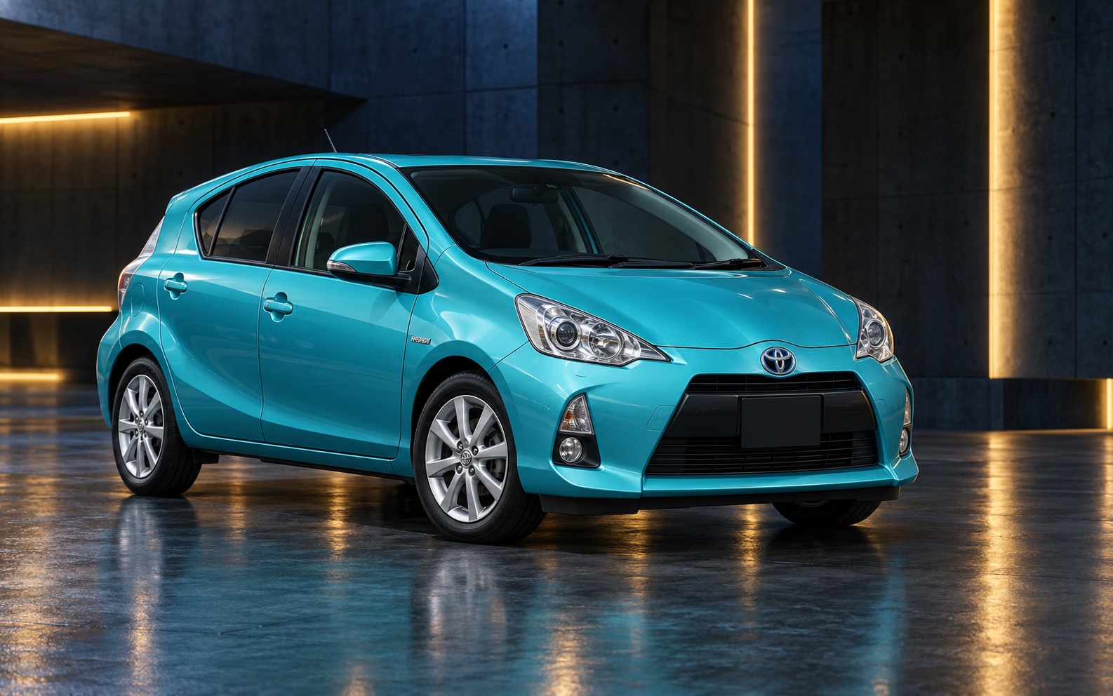 Toyota Aqua · first generation — editorial illustration